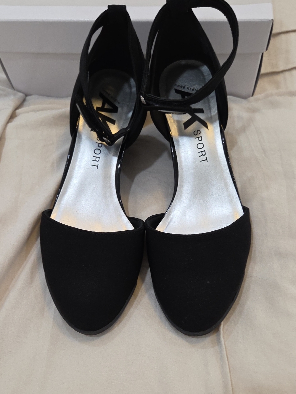 Anne Klein Sport Wisher Wedge Pump Black US 8 Like New
